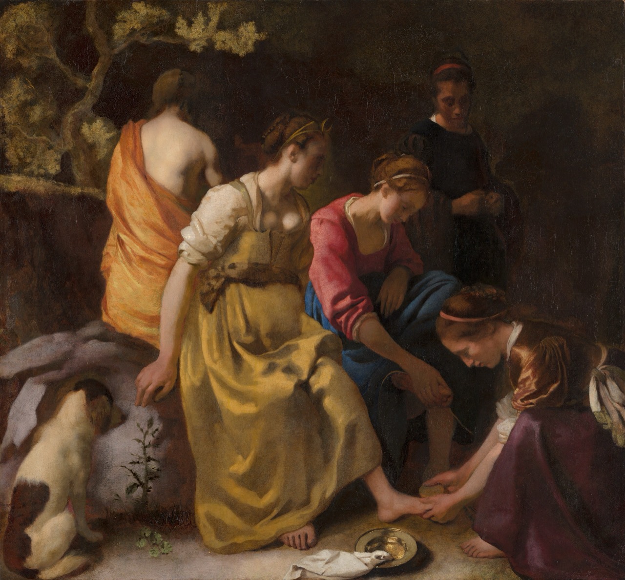 The other one that travelled · Vermeer, Diana and her Nymphs (about 1653 to 1654). One of the earliest works the painter left. ⓒJohannes Vermeer, Public domain, Wikimedia Commons