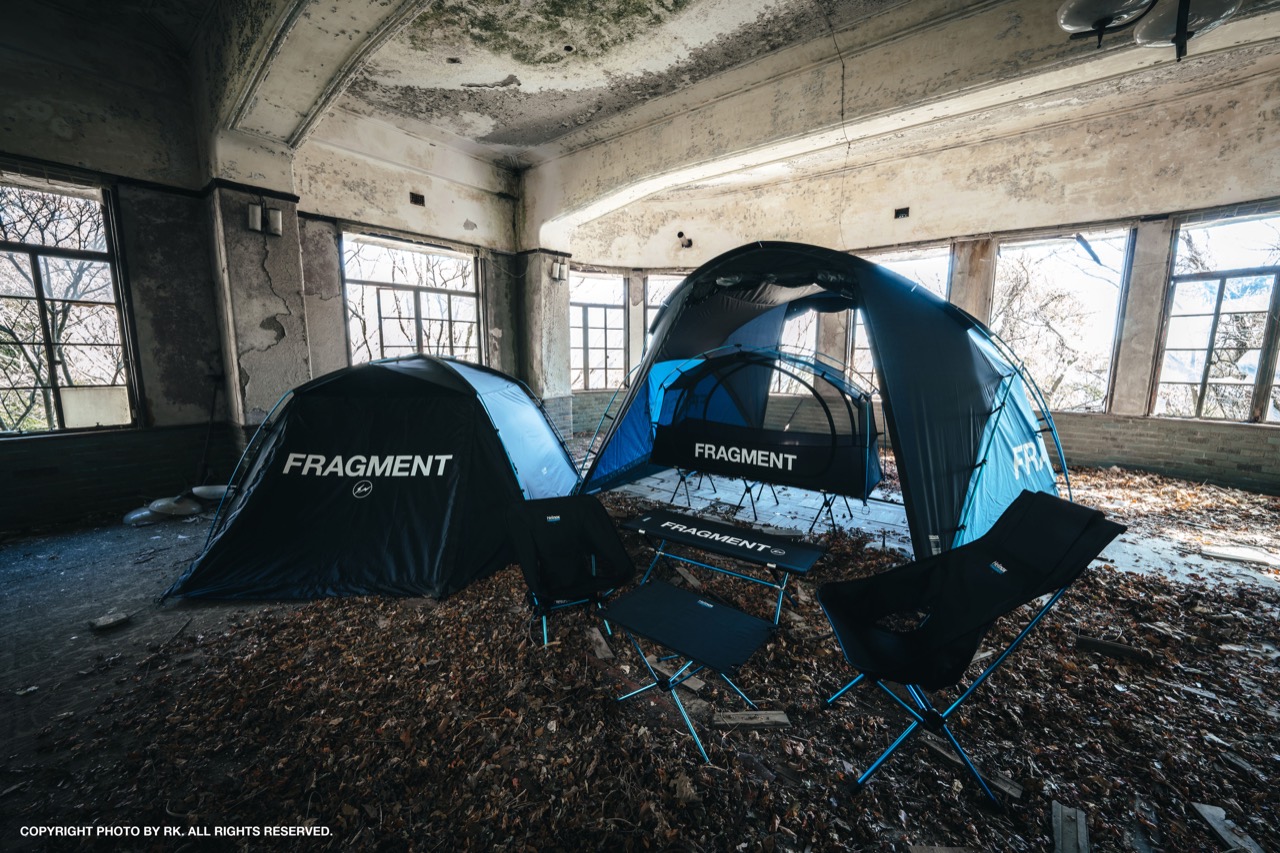 What the parent company makes · Helinox itself makes tents and folding chairs. The photograph is from a collaboration line announcement. ⓒHelinox, photo by RK