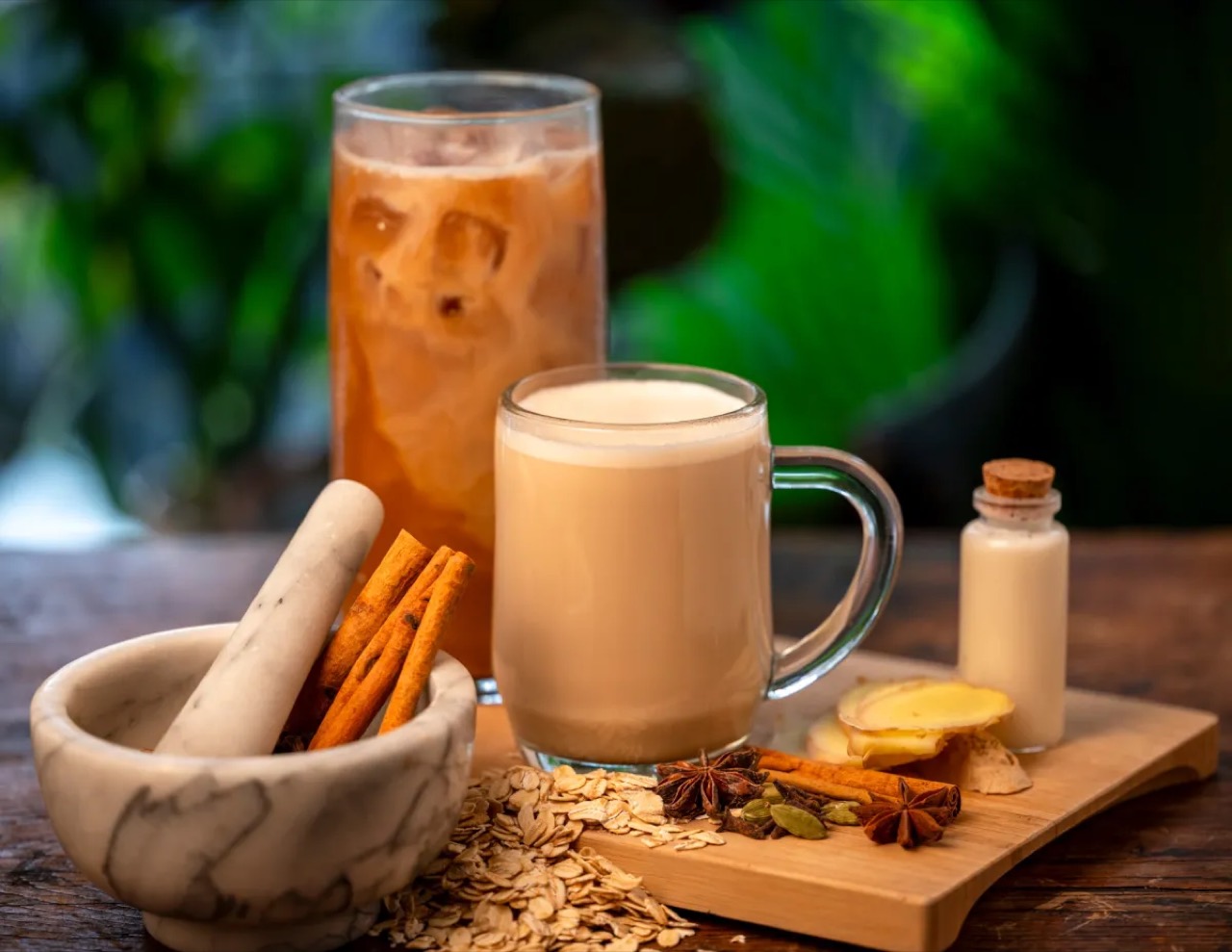 Spices ground on site · Chai brewed in the shop, served hot with milk and over ice. ©Radical Bean Cooperative