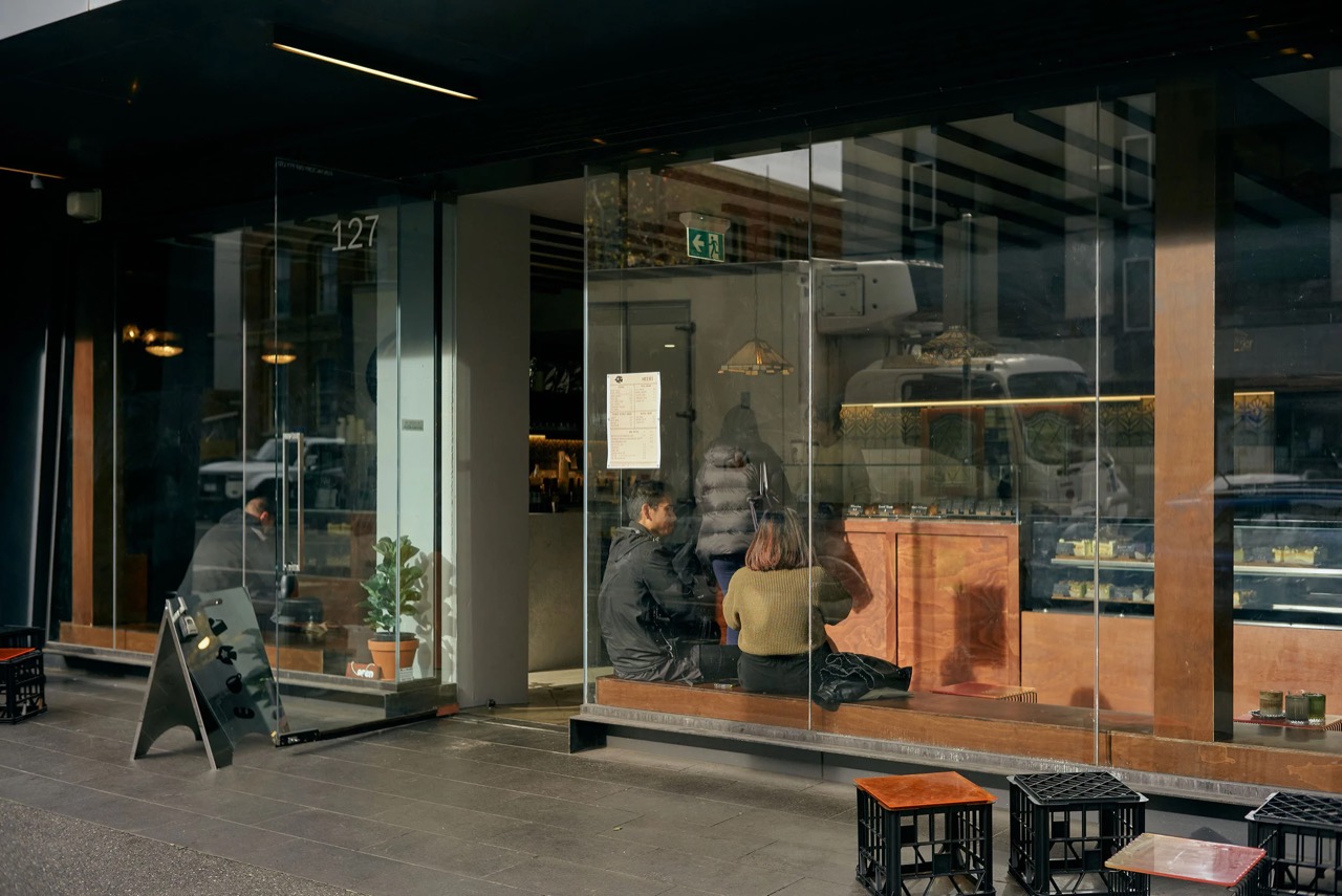 The shopfront · The window seats are visible straight through the glass. ⓒBroadsheet