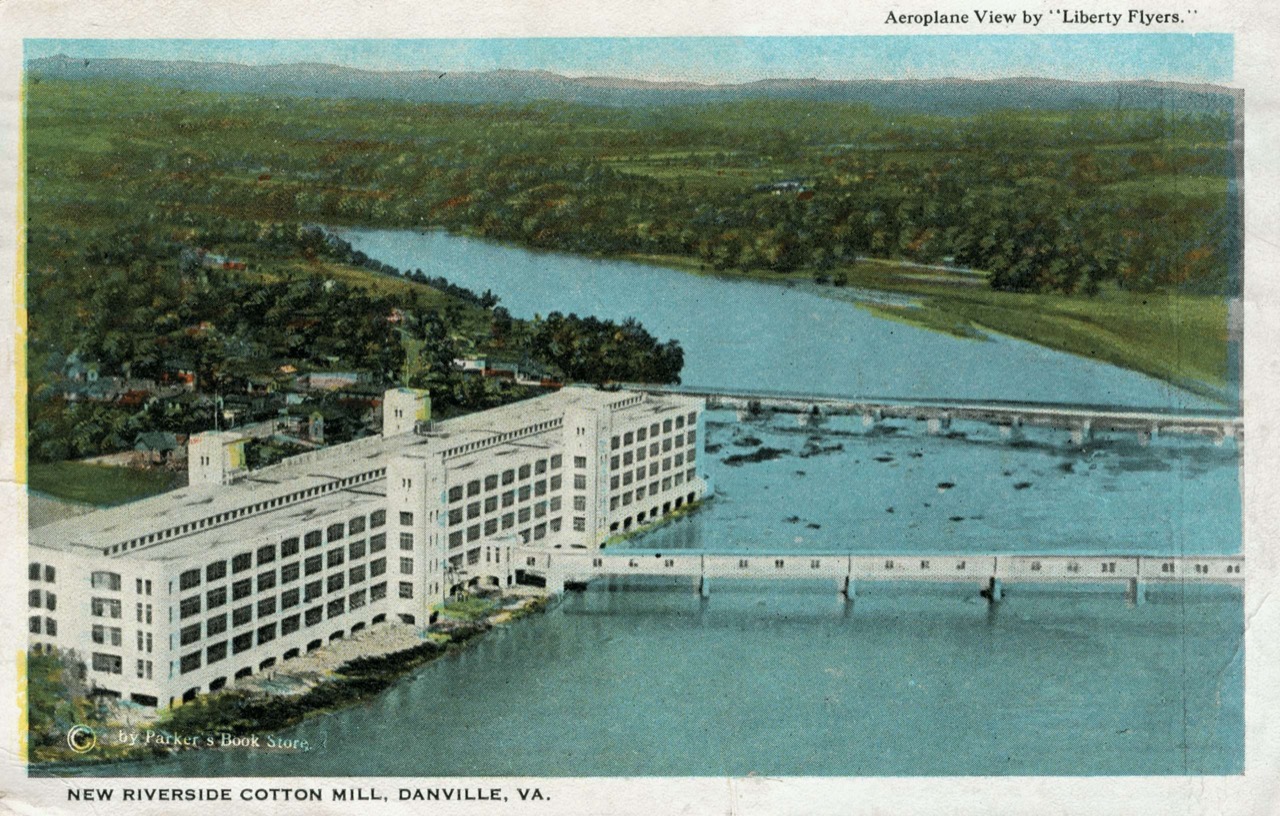 Dan River Mills · 침구와 셔츠감으로 이름을 얻은 회사. 이 도시의 고용을 혼자 떠받쳤다. ⓒEncyclopedia Virginia