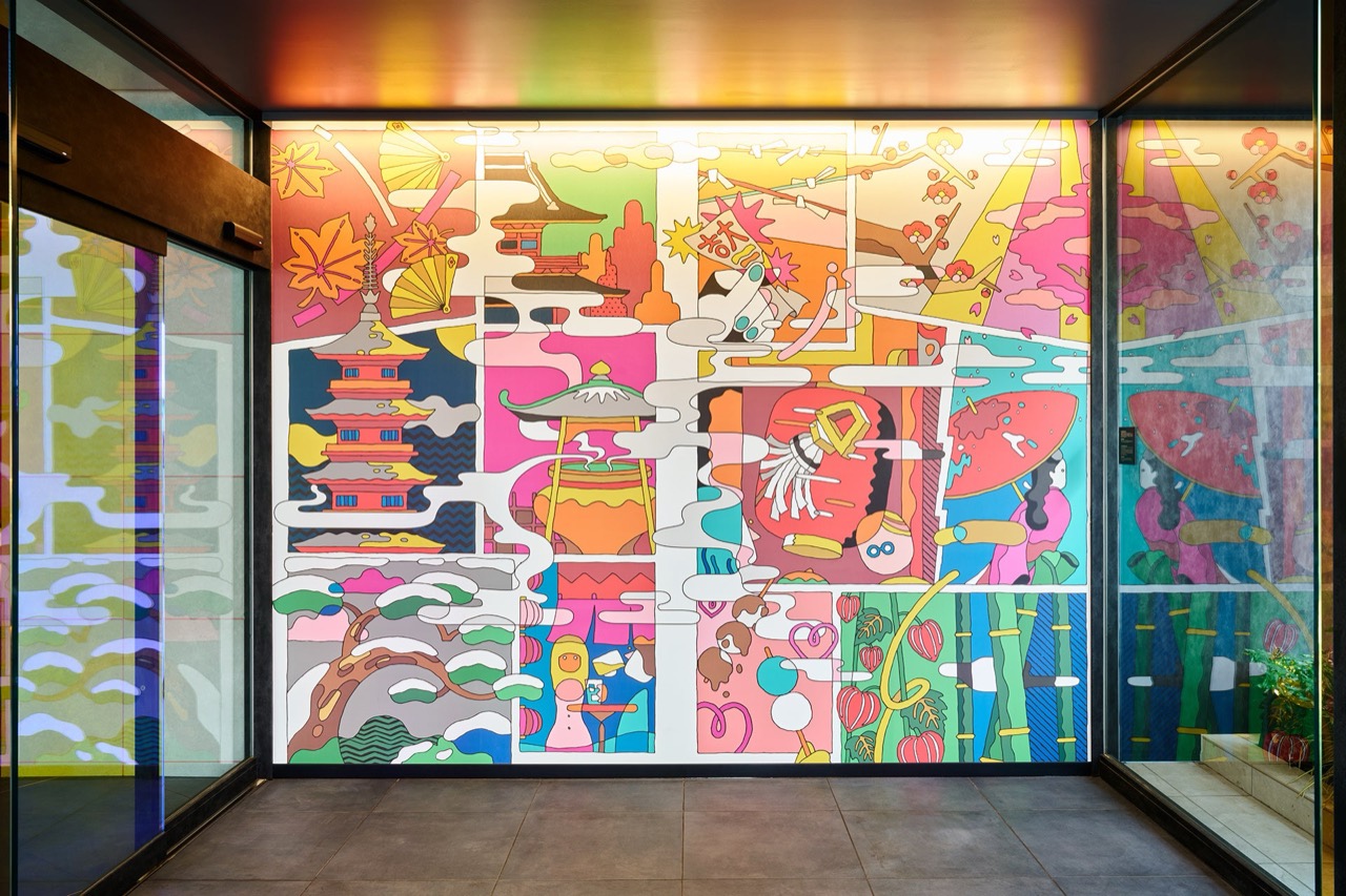 ウォールアート · 東京と浅草から採った館内の絵。コンセプトルーム2室とともにこのホテルの物語を担う。ⓒオリックス・ホテルマネジメント