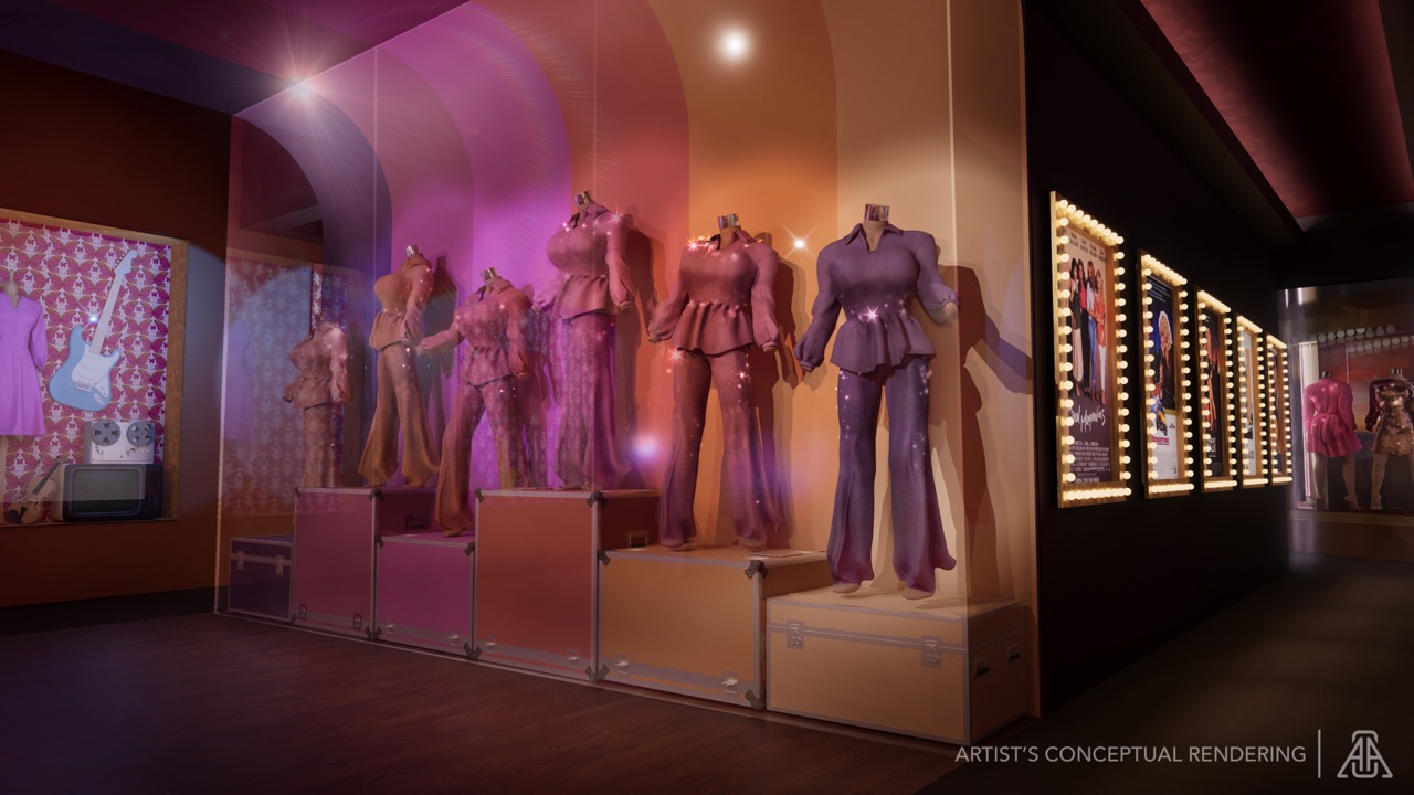 Dolly's Life of Many Colors Museum · 3층 전체를 쓰는 박물관. 무대 의상과 소장품을 건다. 개장 전 공개된 렌더링. ⓒSongTeller Hotel