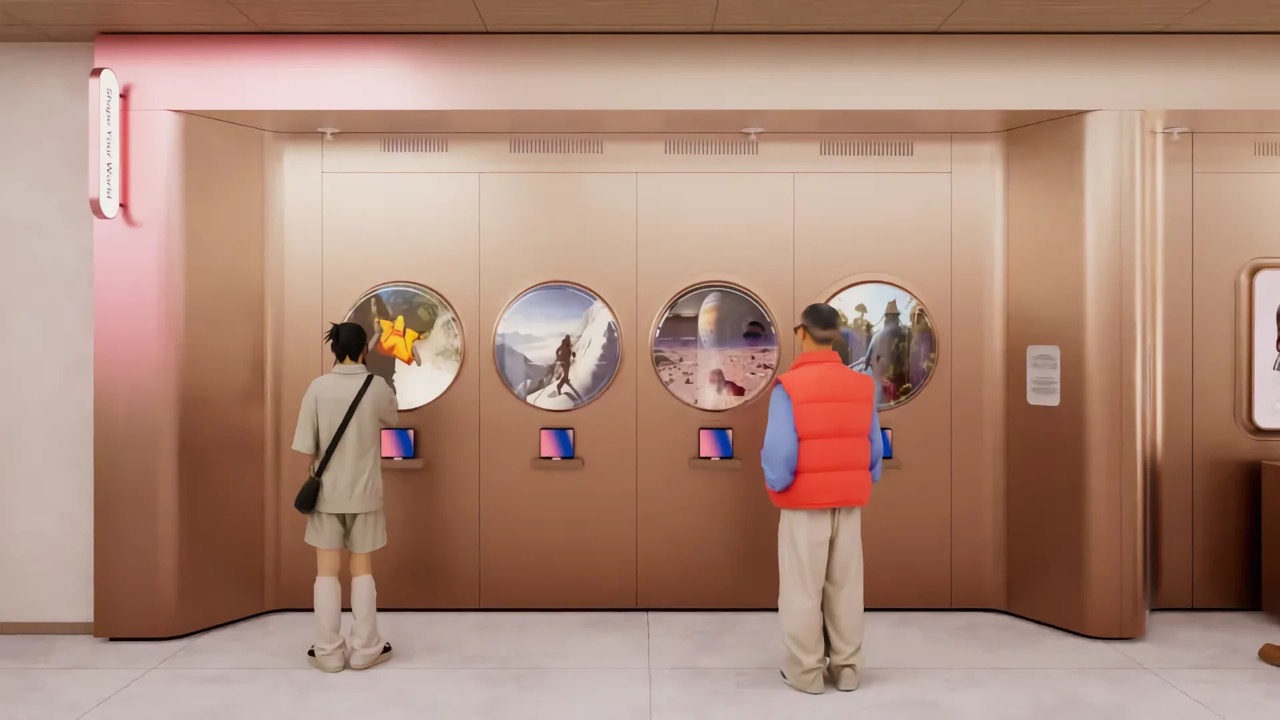 Project Genie · 文章をひとつ入れると窓の中に3D空間ができる。同社提供のイメージ。ⓒGoogle