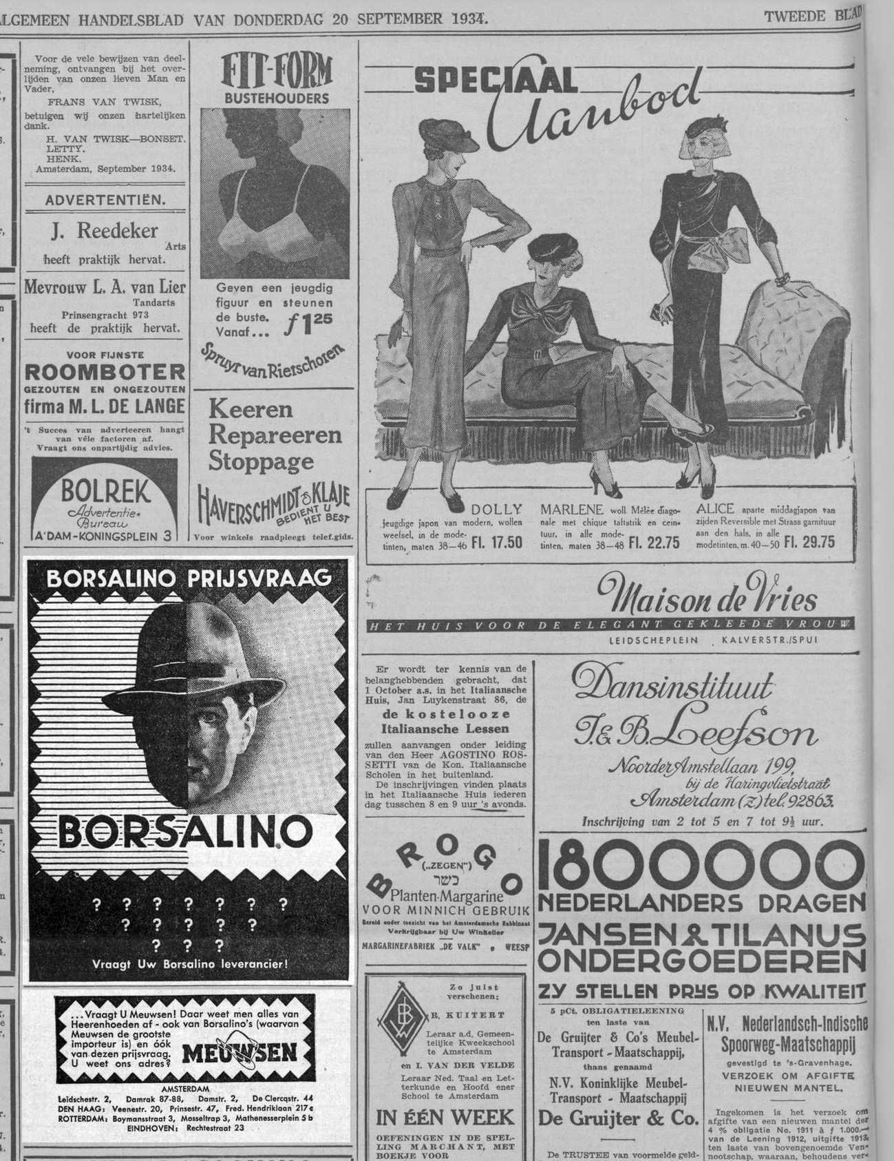 A page from 1934 · An advertisement in a Dutch newspaper. By then it was already sold wholesale beyond its own borders. ⓒAlgemeen Handelsblad · Public domain