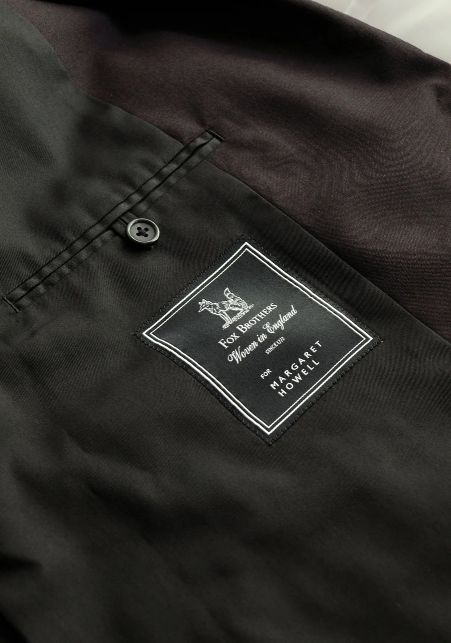 A label with two names · The Fox Brothers cloth name sits next to the brand name. ⓒMARGARET HOWELL