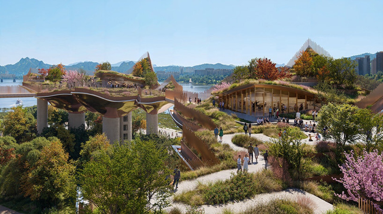 A garden lifted up · An image carrying the idea of a garden raised off the ground. ⓒHeatherwick Studio