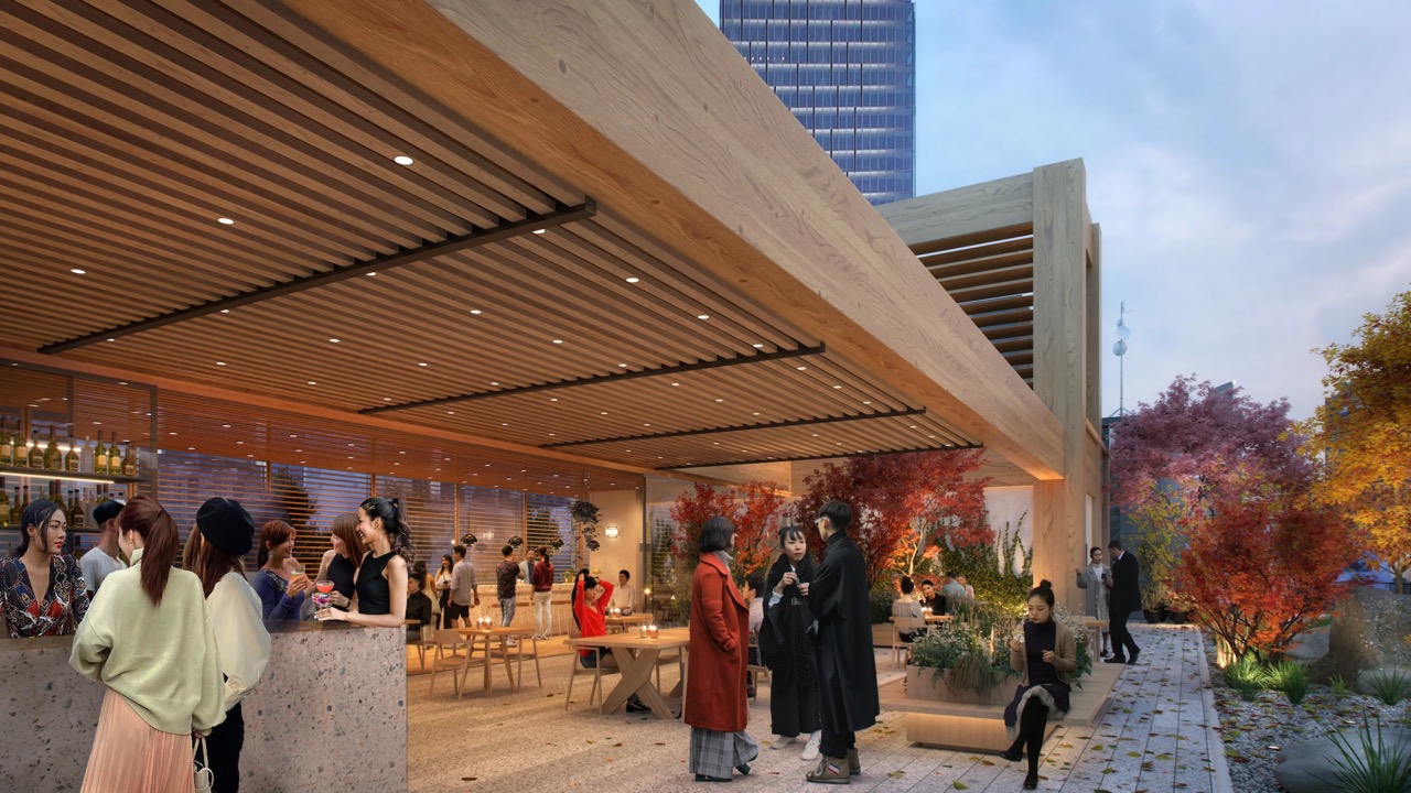옥상 테라스 투시도 · 처마를 길게 빼 그늘을 만들었다. ⓒFoster + Partners
